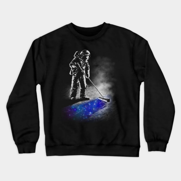 Stardust Sweeper Crewneck Sweatshirt by angrymonk